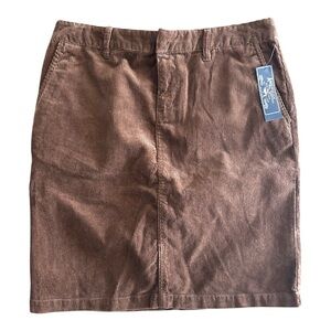 American Eagle Outfitters classic corduroy 5 pocket zip-up skirt brown Size 8